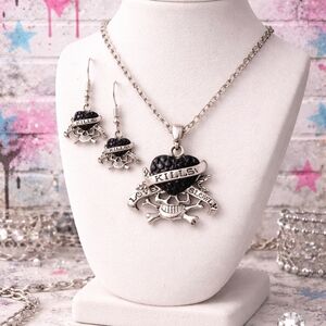 Skull & Black Heart 'Kills Love Slowly' Jewelry Set| Grunged Out Collection ☠️